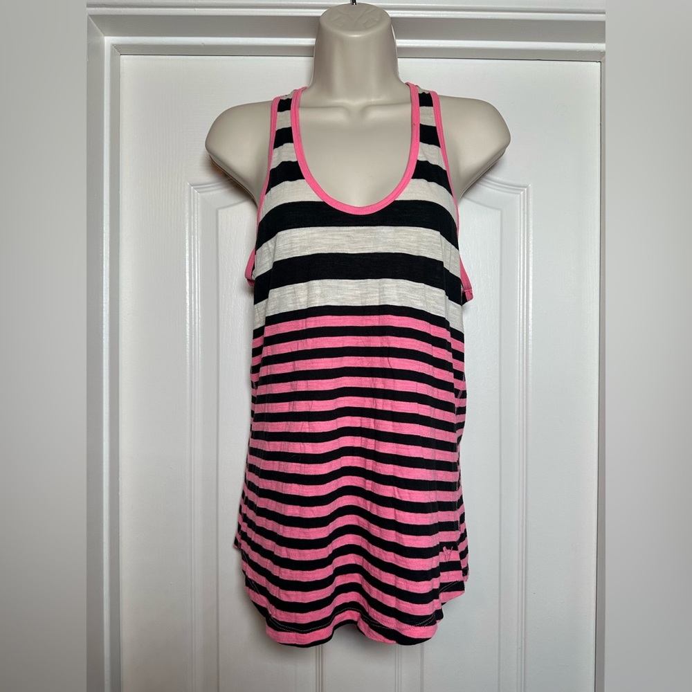 Vintage Y2K Victoria’s Secret PINK Racer Back Scoop Casual Striped Tank Top Sz M